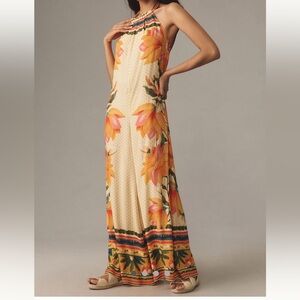 New FARM Rio x Anthropologie Floral Halter Jumpsuit